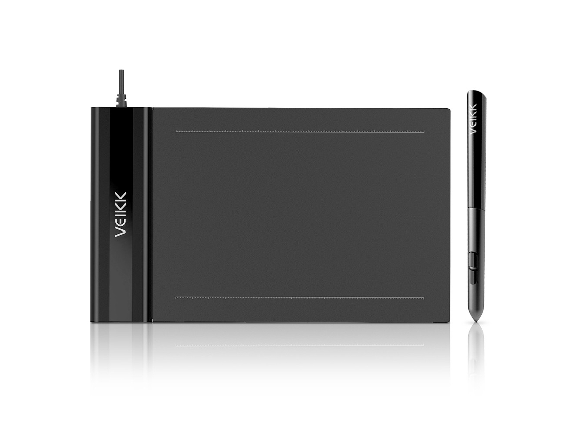 VEIKK S640 Tableta de dibujo de gráficos digitales Tableta de lápiz de 6 * 4 pulgadas con lápiz pasivo de presión de 8192 niveles Borrador de un solo toque de 5080 LPI Tableta pintada a mano j1116-3