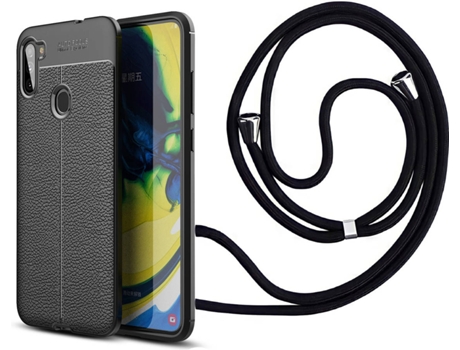 Funda Samsung M11 Rugged Leather con Collar Negro