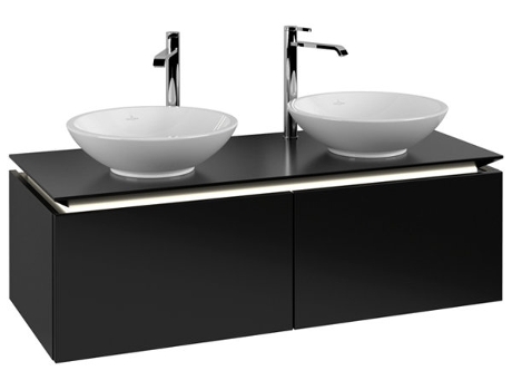 Villeroy &amp Boch Legato Vanity unit B583 1200x380x500mm 2 lavabos iluminación LED