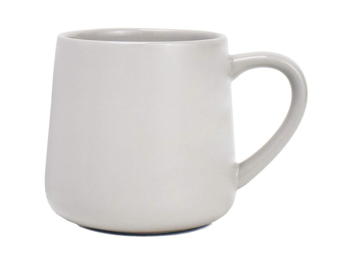 Taza grande de cerámica brillante Rebe de 532 ml (18 oz) para café y té, color gris, apta para lavavajillas y microondas, ideal para la oficina y el hogar.