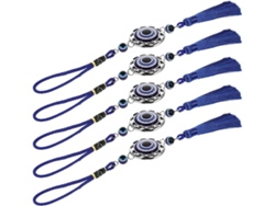 Decoración Coche Forma Turco 5 Cuerdas Redondas Aleación Colgar Rebabas Puerta Pared Accesorio Protector Ojo