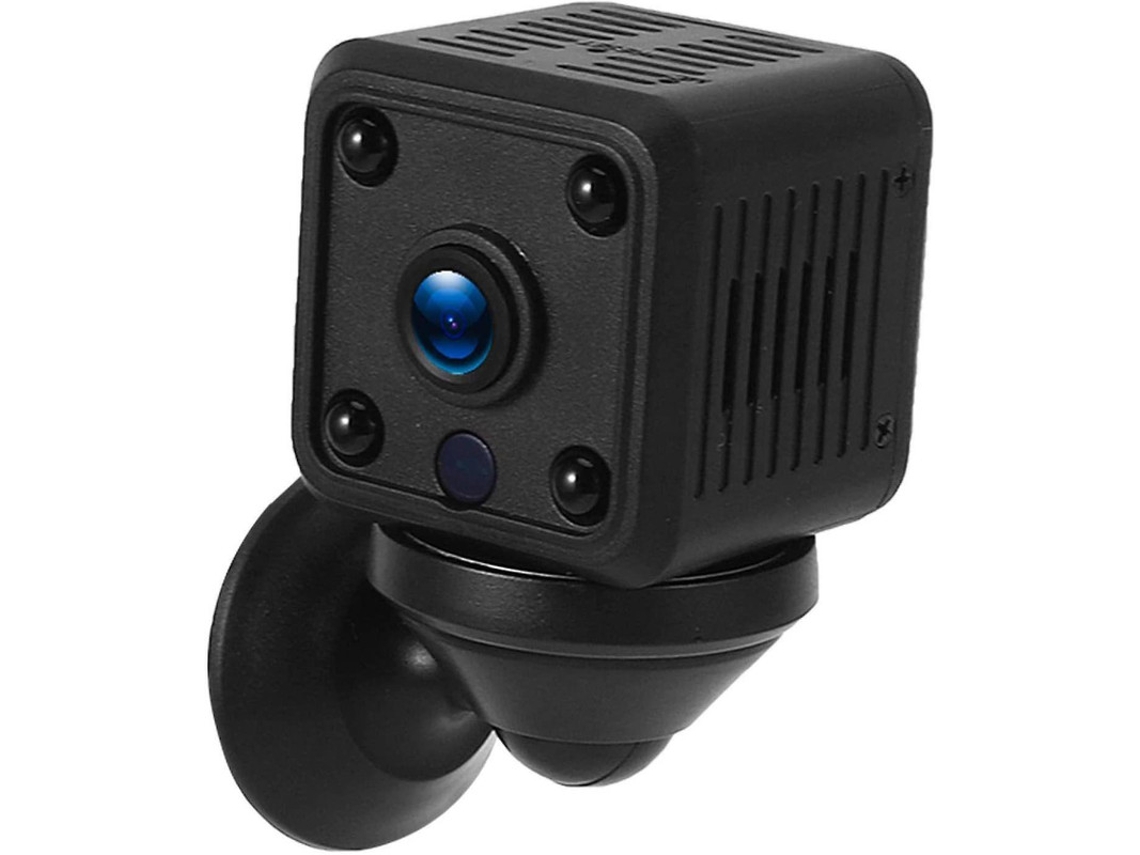 Mini videocámara con visión nocturna de 1080P y control remoto para casa y oficina (negra)