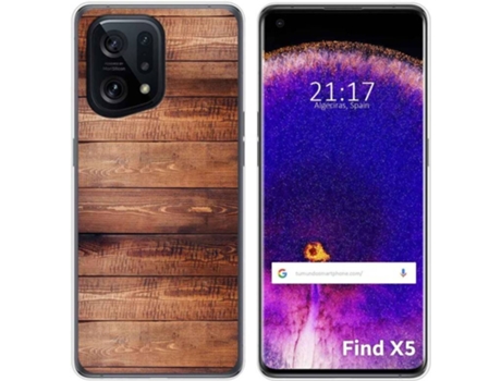 Carcasa para Oppo Find X5 5G TUMUNDOSMARTPHONE Dibujos Madera 02 Multicolor