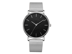 Reloj De Pulsera Analógico De Cuarzo Redondo, Sencillo Y Moderno, Con Brazalete Plateado.