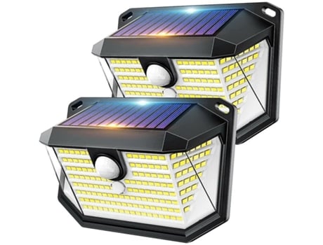 Luces solares para exteriores 202 luces con sensor de movimiento 3 modos, 270 gran angular y luces solares exteriores impermeables Ip65 para parede...