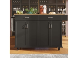 Isla De Cocina 106×50×90.5 Cm - Bufé, Carro Comedor, Almacenamiento - Negro
