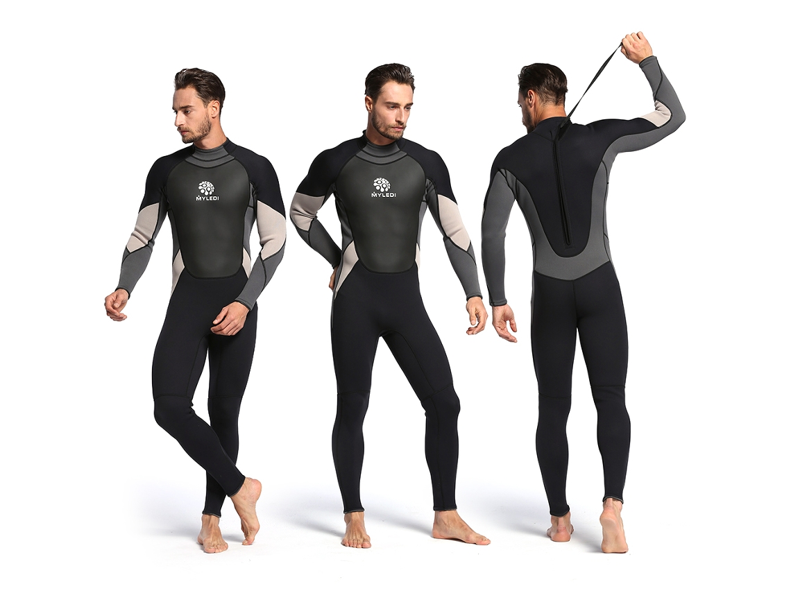 Ymsl Traje De Buceo Entero De 3mm Para Hombre Con Cremallera Espalda Para Surf, Snorkel Y Natación Hxl