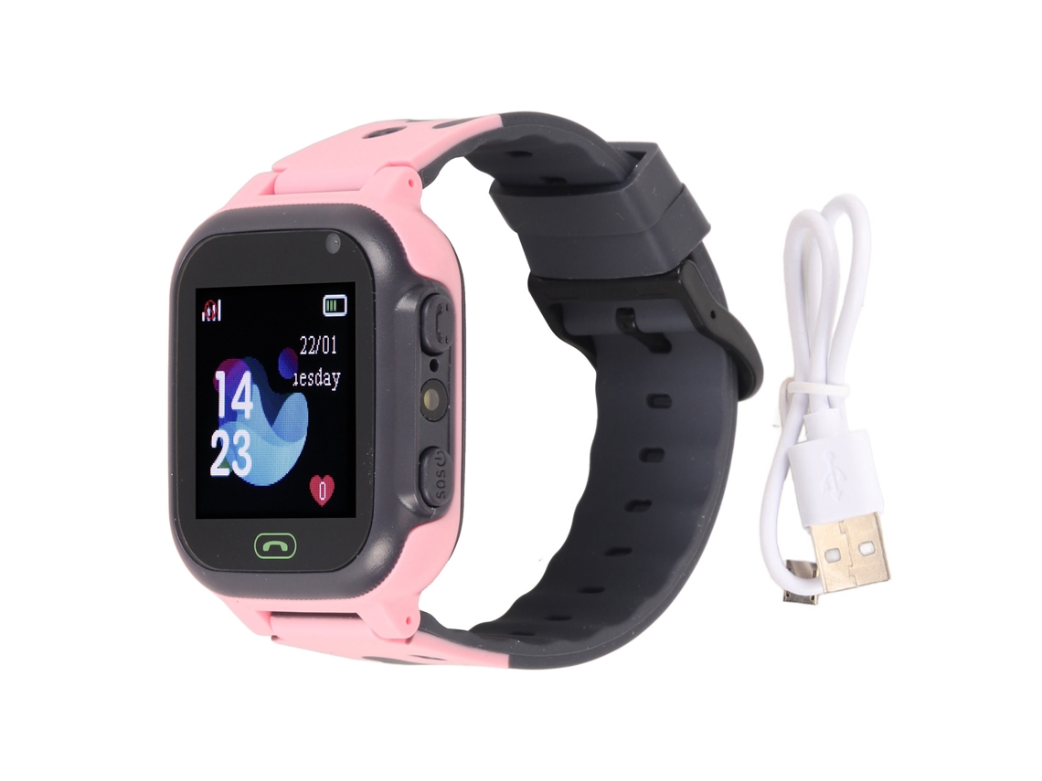 Relógio Inteligente Para Crianças 1.44 Polegadas Tela Tática Com Chamada 2g Gps Lbs Sos Ip65 Rosa