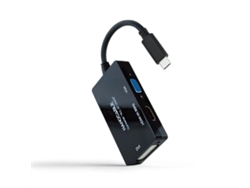 Adaptador NANOCABLE USB C para VGA/HDMI/Dvi 10.16.4301-All 20 Cm Negro 4K Ultra Hd