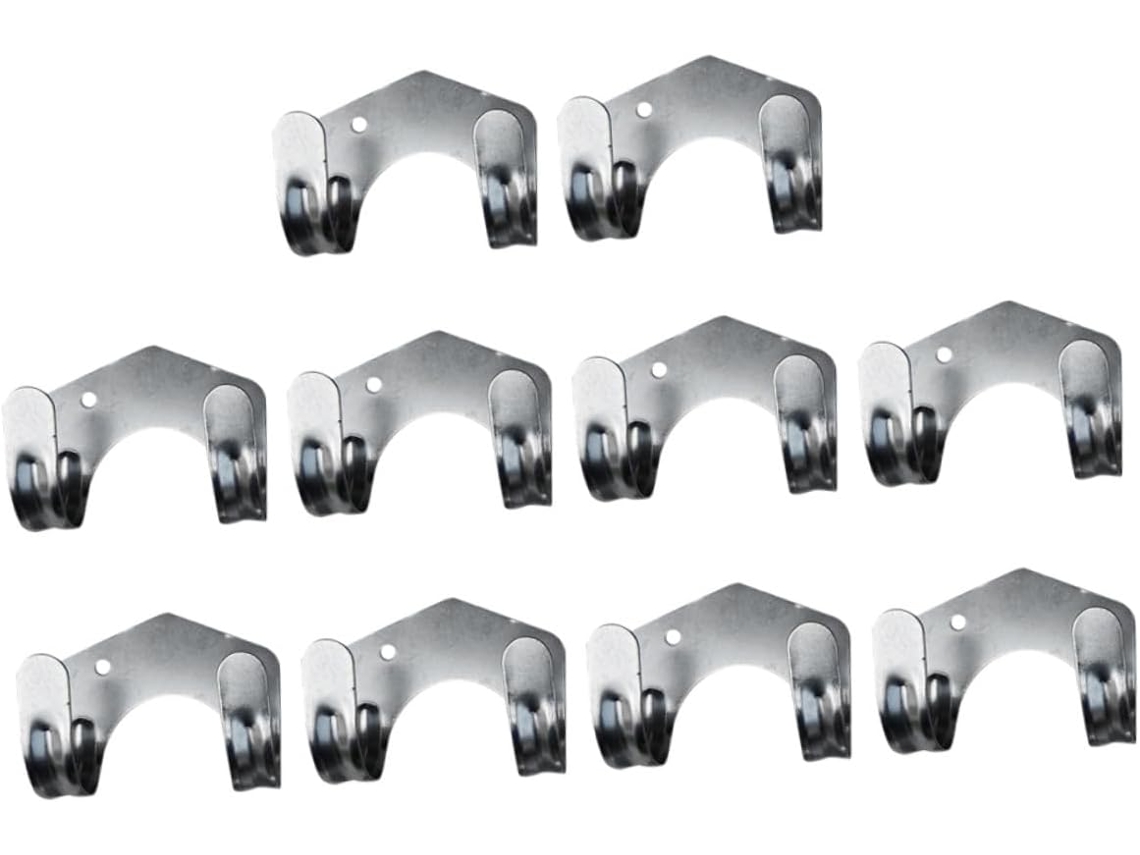 Slowmoose 10 ganchos de hierro para jardinería con tornillos, dobles.