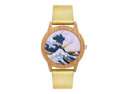 Relógio Analógico De Quartzo Moderno Para Homens E Mulheres Pulseira Casual (ouro)