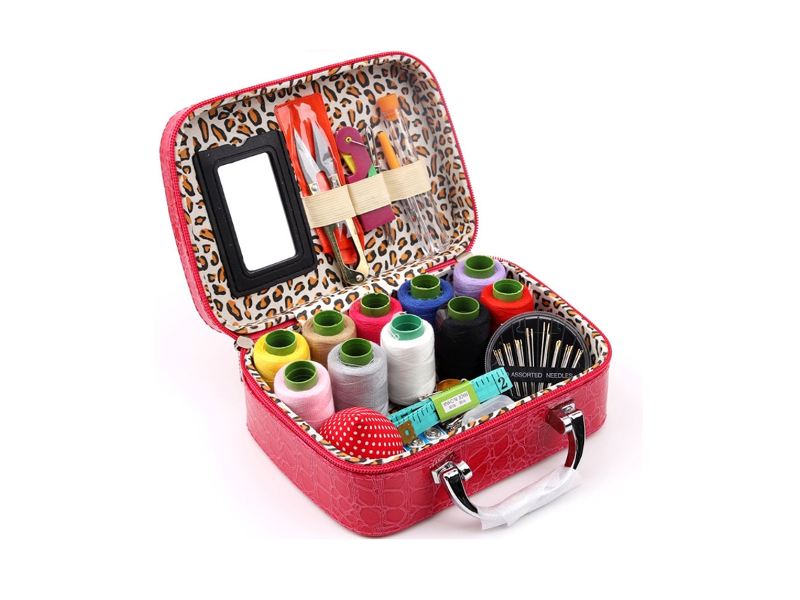 Kit de Costura em Couro com 13 Peças Ferramentas para Artesanato em Couro (faça Você Mesmo) MDUG (vermelho)