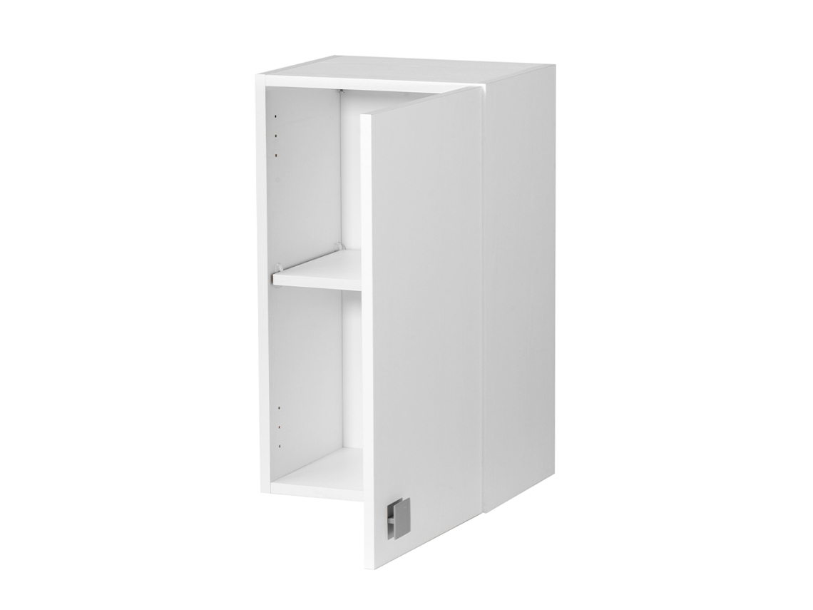 Armario de pared con 1 puerta, blanco ceniza, 40 x 69 x 33 cm | Estante ajustable | Unidad de pared | Premontado, The White Stone