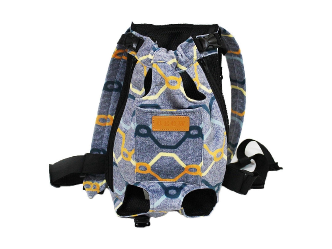 Mochila para perros y gatos con abertura para la cola y cierre de cremallera, ideal para acampar, hacer senderismo y viajar. Talla XL.
