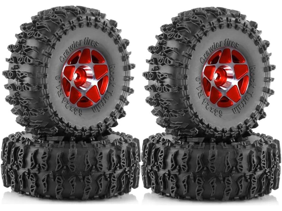 Juego De 4 Llantas Beadlock De 63 Mm (1 Pulgada) Para Coches Rc Crawler 1/18 Y 1/24 (trx4m, Scx24 Y Fcx24).