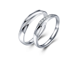 Anillos para parejas Linjou Endless Love 2026 en plata de ley 925, ajustables con diamantes de imitación, ideales para regalar.