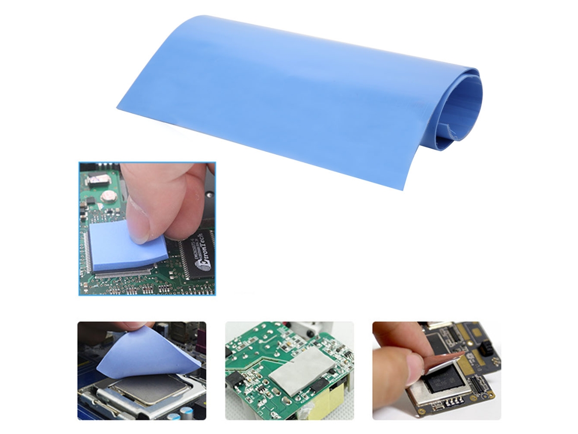 Pasta térmica de silicona para disipación de calor de CPU/GPU 200 x 400 x 1 mm (1,5 W/m²)
