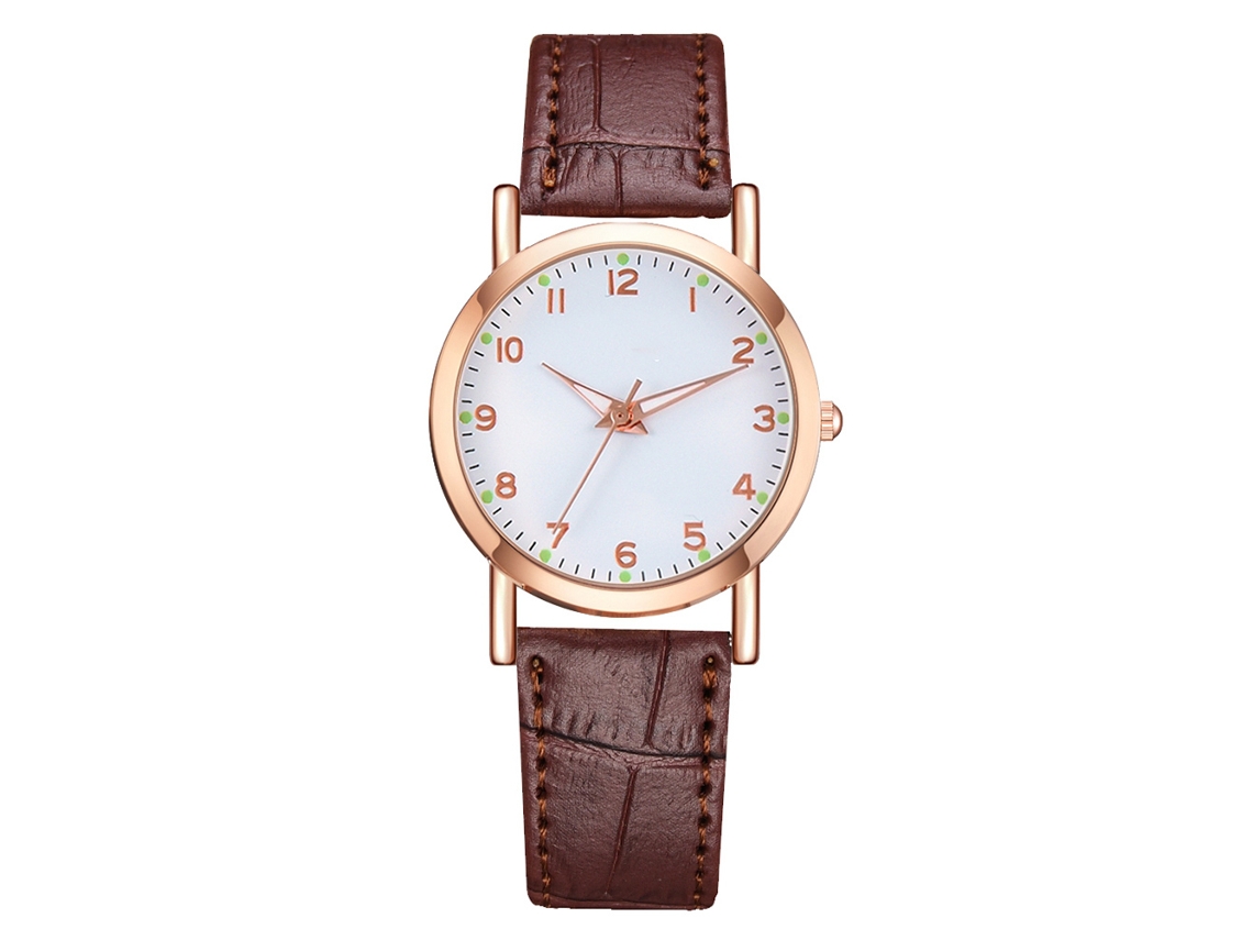 Reloj De Pulsera Unisex Clásico De Moda Con Diamantes, De Cuarzo, Informal, Regalo, Color Marrón.