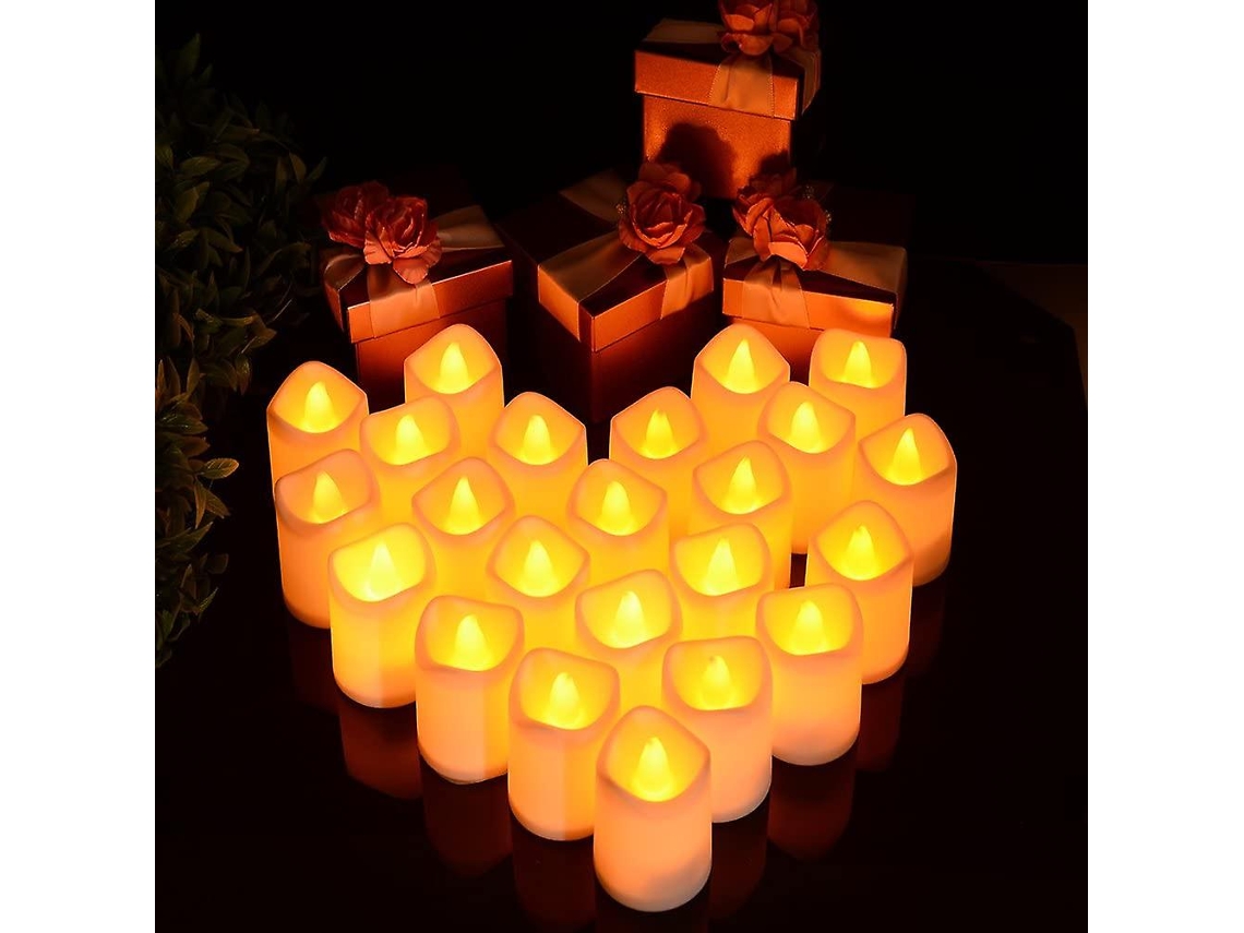 Rebe-24 Velas Led Sin Llama, Velas Eléctricas Parpadeantes Para Decoración Interior Y Exterior, Navidad, Pascua, Bodas, Fiestas