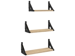 Maison Exclusive - Estantes De Pared 3 Pzas Madera De Ingeniería Roble Sonoma
