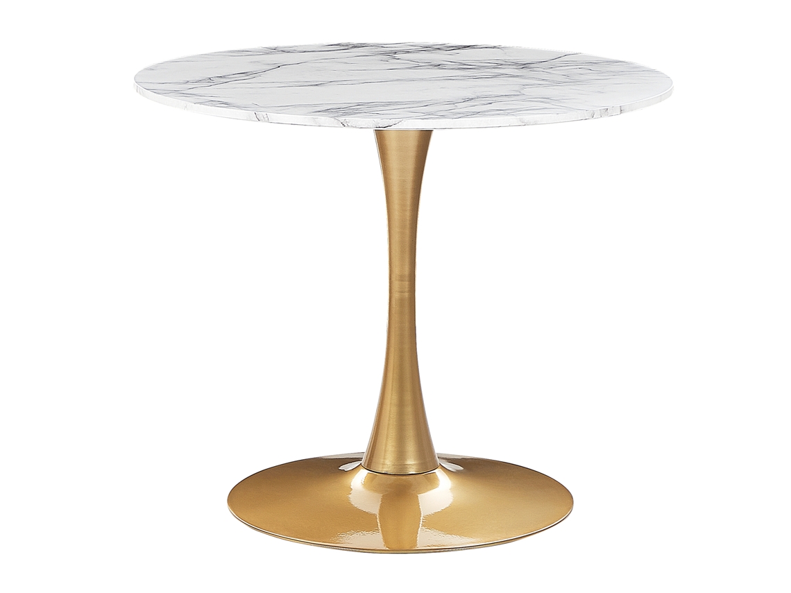 Mesa de comedor BELIANI Boca de MDF Blanco 90x90x74