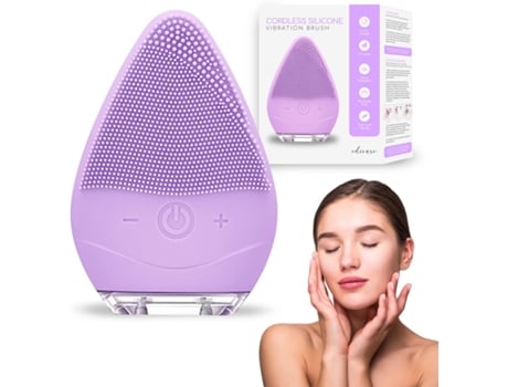 Limpiador vibrador silicona para limpieza facial (violeta)