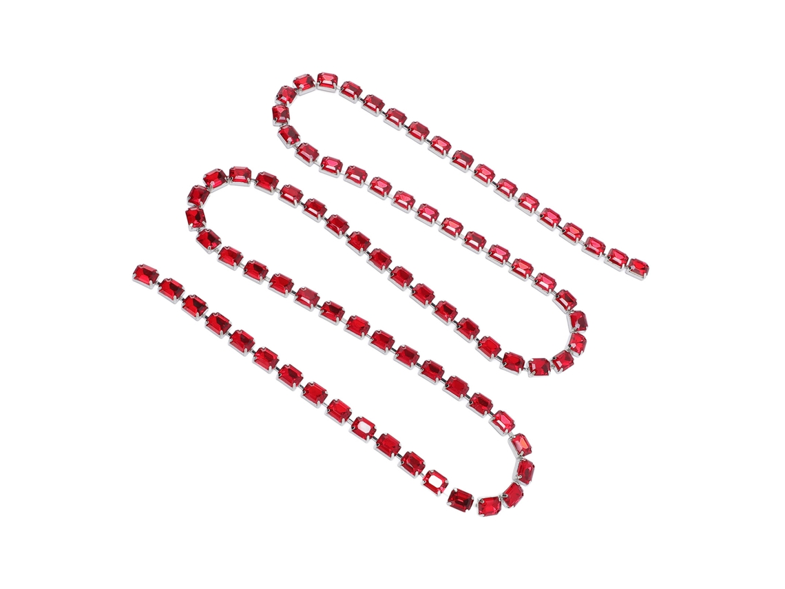 Cadena Rectangular De Acrílico Con Diamantes De Imitación De 8x10 Mm. Versátil Para Zapatos, Bolsos, Ropa Y Joyas.