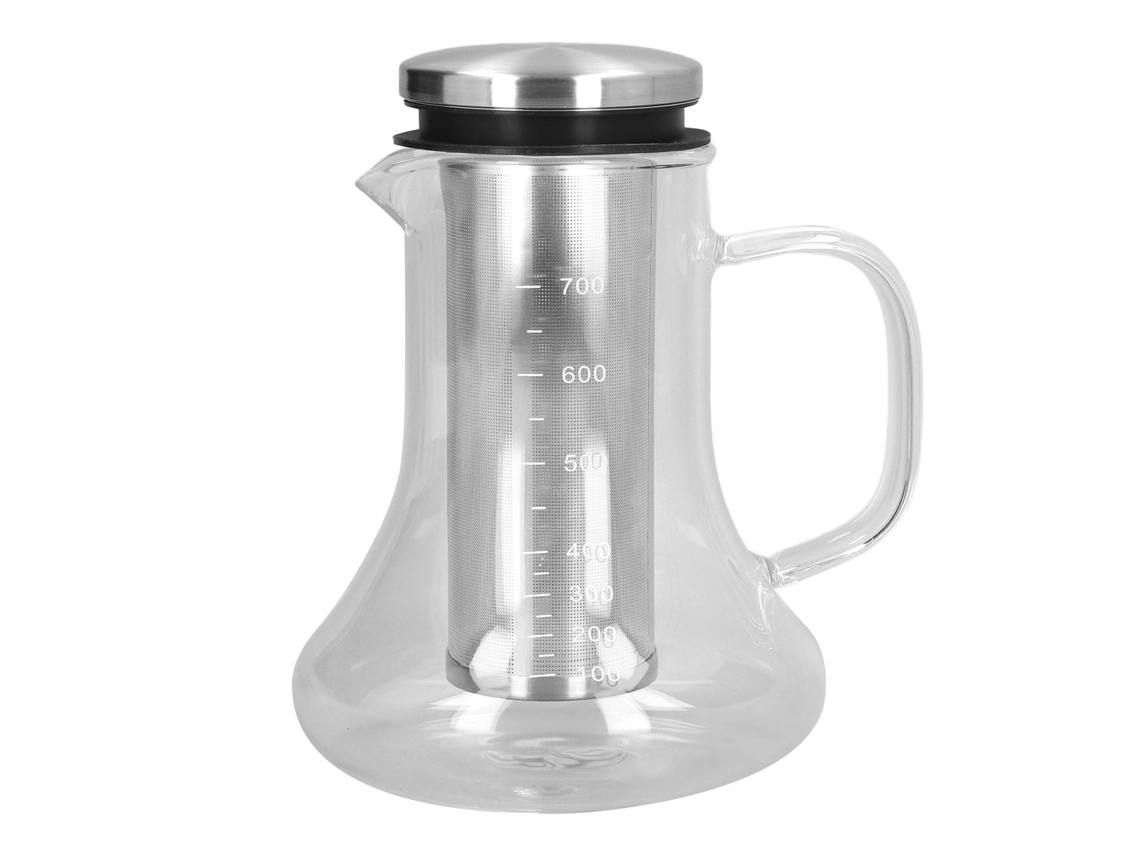 Jarra de café frío de vidrio de borosilicato transparente con escala, 700 ml