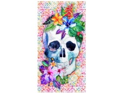 Toalla De Playa Microfibra Calavera Y Flores