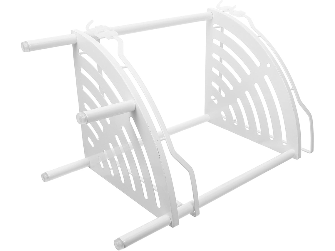 Estantería Esquinera Acero Carbono Blanco 2 Niveles Patas Trípode Estructura Abierta Facilitar Limpieza Ideal