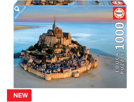 Puzzle EDUCA Educa 1000 Drone Mont-Saint-Michel (Edad Mínima: 12 Años - 1000 Piezas)