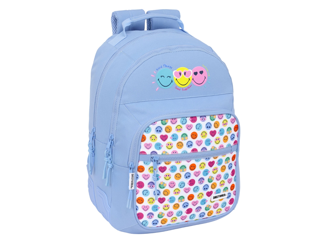Mochila escolar alegre y sonriente (multicolor)