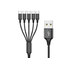 Cable Usb Multicargador Universal De Nailon Trenzado 3/4/5 En 1, Adaptador De Cargador Para Teléfono Móvil/tableta, 200 Cm