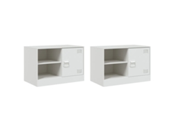 Maison Exclusive - Muebles Para Tv 2 Unidades Acero Blanco 67x39x44 Cm
