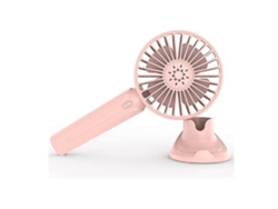 Ventilador portátil de bolsillo, mini ventilador de mano, 2000 mAh, funciona con pilas, recargable por USB, color rosa USHION
