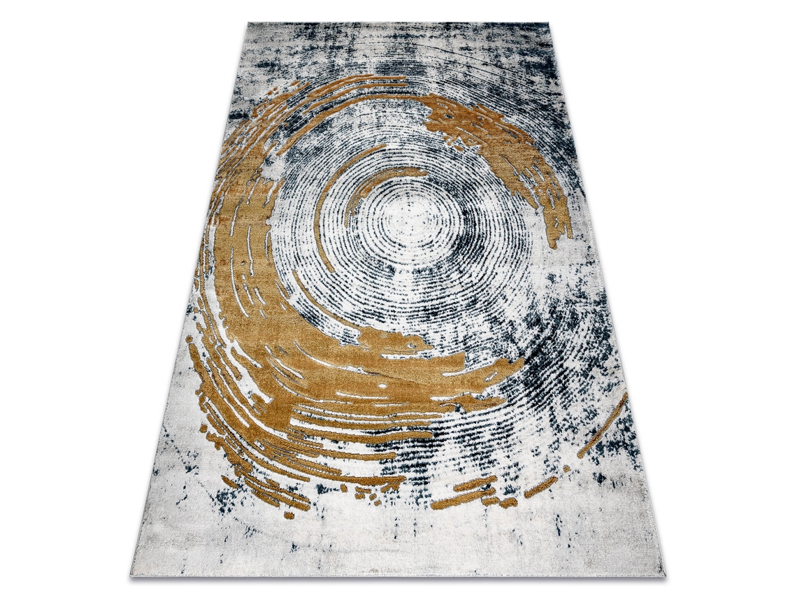 Alfombra Emerald Exclusivo 1024 Glamour, Elegante Abstracción Azul / Oro (80 x 150 cm)
