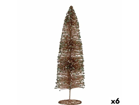 Árbol de Navidad Lentejuelas Champagne 10x40x10 cm (6 Unidades)