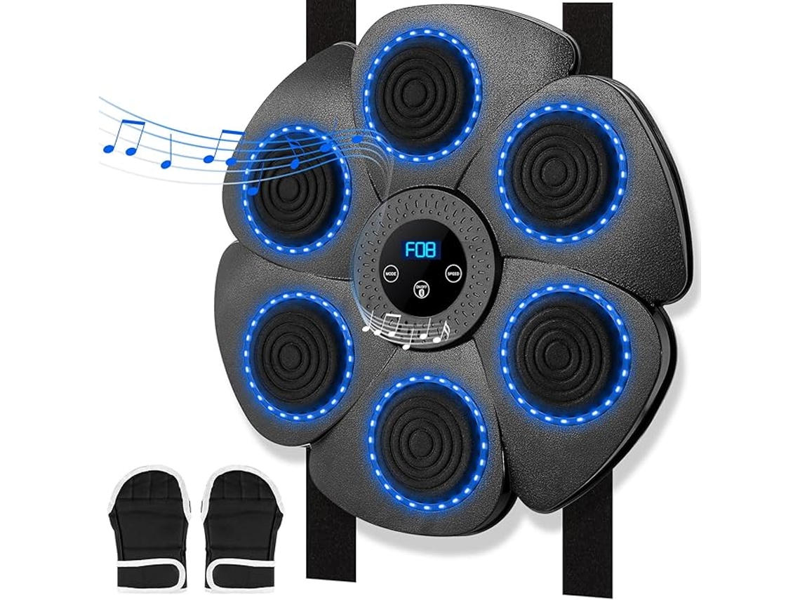 Entrenador de boxeo inteligente con Bluetooth y música, incluye guantes de boxeo y se puede montar en la pared.