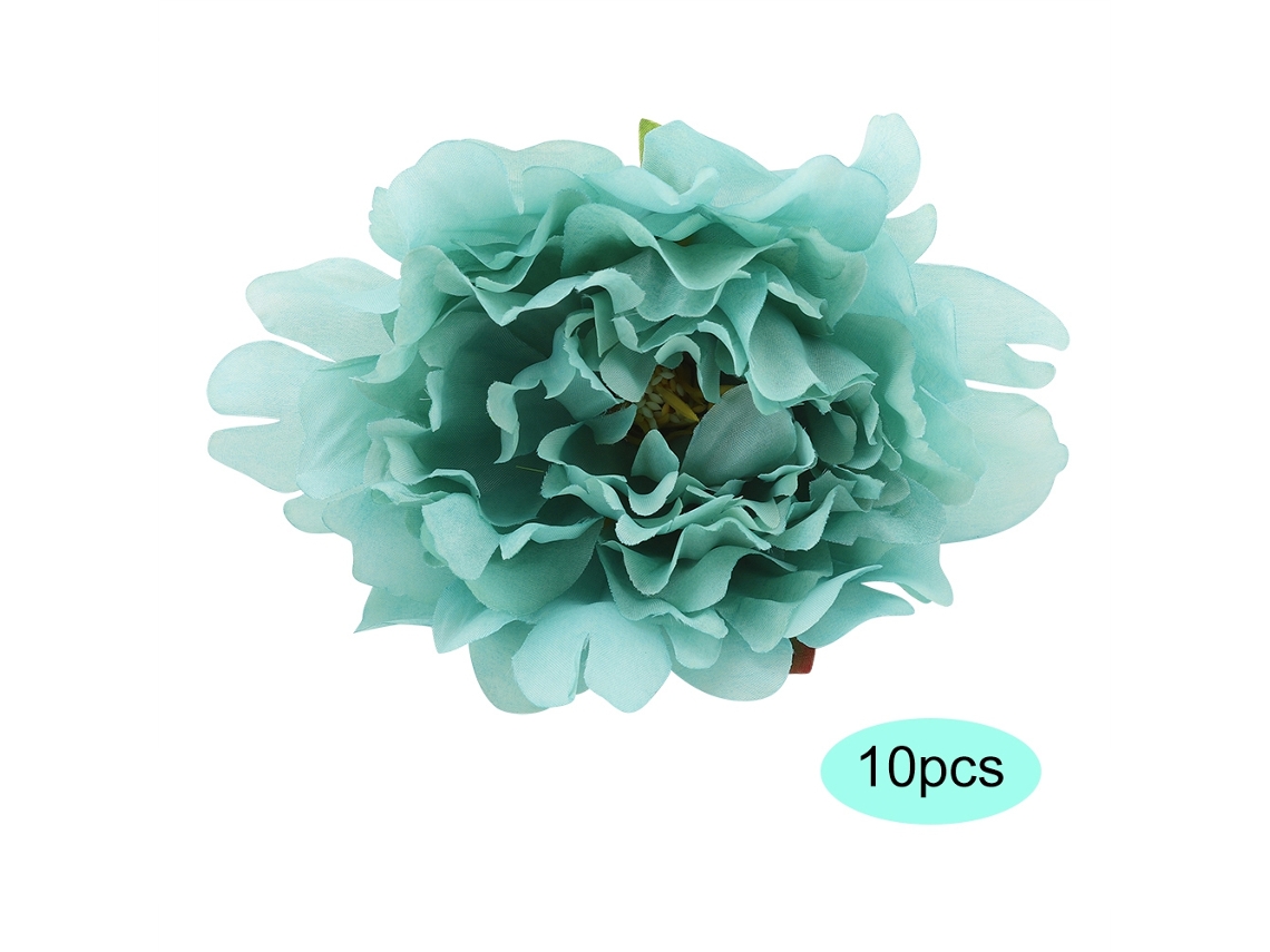 10 piezas de peonía azul zafiro artificial para decoración del hogar, boda y fiesta.