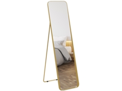 Espejo metálico basculante de cuerpo entero, 160 cm, color dorado.
