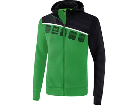 Chaqueta Entrenamiento con Capucha Niños ERIMA (Verde y Negro, Blanco - 12 Años )