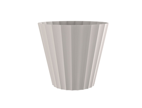 PLASTIKEN 89003 - Maceta Redonda Colección DORIC Medida 26 cm 8L Ecru