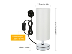 Rebe-lámpara De Mesa De Noche Tomshine Con Abatimiento Redondo De Tela Para Dormitorio Sala Oficina Estudio