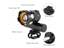 Luz Delantera Bicicleta Recargable Usb Con Led Farol Mtb Ciclismo Luz De Seguridad Flashlight