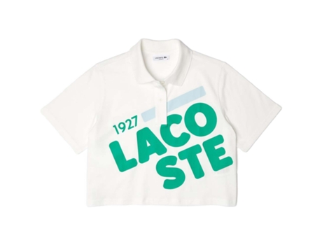 Camiseta de Mujer LACOSTE Corta Blanco (38)