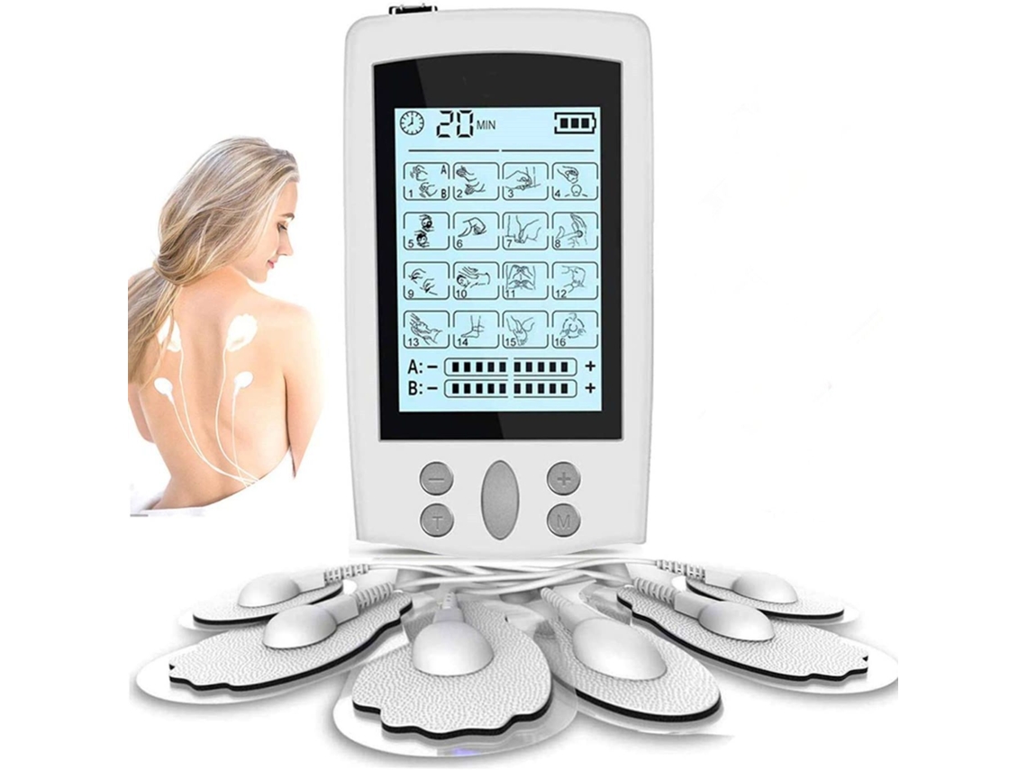 Estimulador nervioso eléctrico transcutáneo multifuncional (TENS), estimulador muscular, 16 modos, masaje de hombros y cuello.