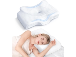 Almohada De Espuma Viscoelástica Para El Cuello, Almohada Ergonómica Para Dormir Para Aliviar El Dolor De Cuello, Color Blanco Digitallab