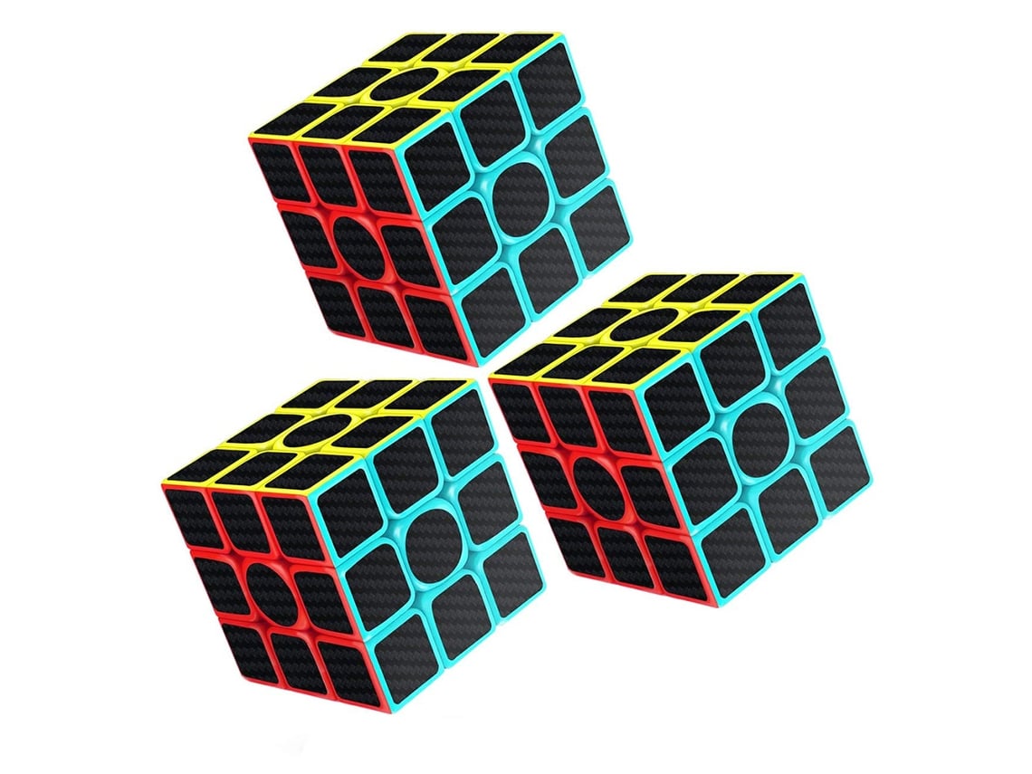 Cubo Mágico De Abs Con Pegatinas De Fibra De Carbono 3x3x3, Tamaño 5,6 Cm, Para Principiantes Y Profesionales.