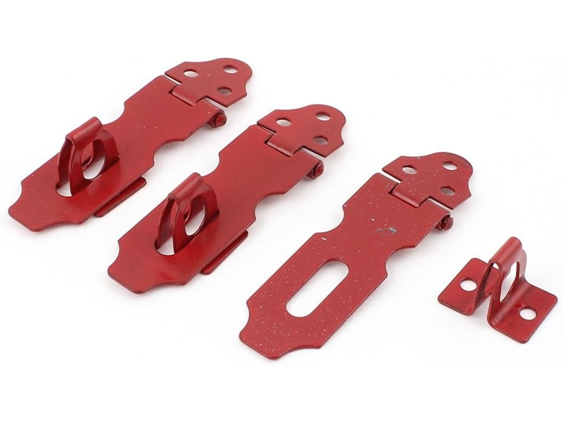 Candado De Seguridad Metálico Para Armario. Pestillo De Puerta. Abrazadera De Cierre De 2. 5" Rojo.