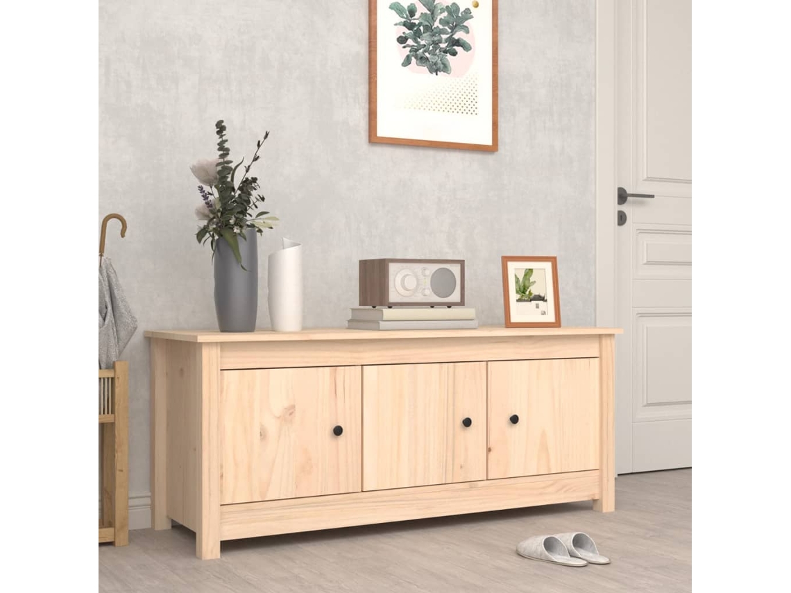 Mueble Zapatero | Armario Zapatero De Madera Maciza De Pino 110x38x45,5 Cm